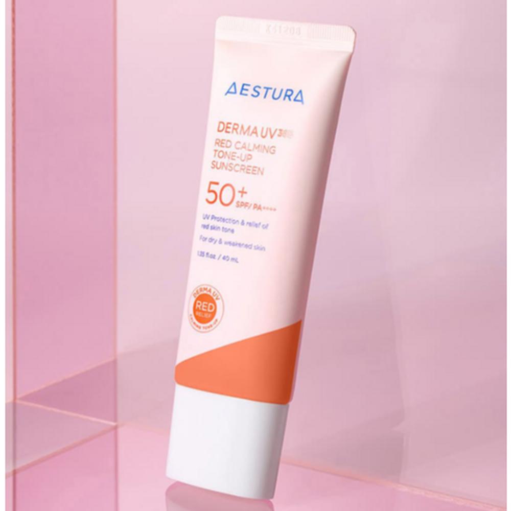 Aestura Derma UV 365 Red Calming Tone-Up Sunscreen SPF50+ PA++++ 40ml – Tone-Up Finish, Calming Care, Korean
