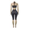 HR26103 Women's Halter Bandeau Polka Dot Two-Piece Set with Tight Five-Point Pants