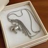 Zinc Zinc Alloy Pony Pendant Choker Smooth Surface Snake Chain Necklace Tassel Pendant Chain  Daily Use