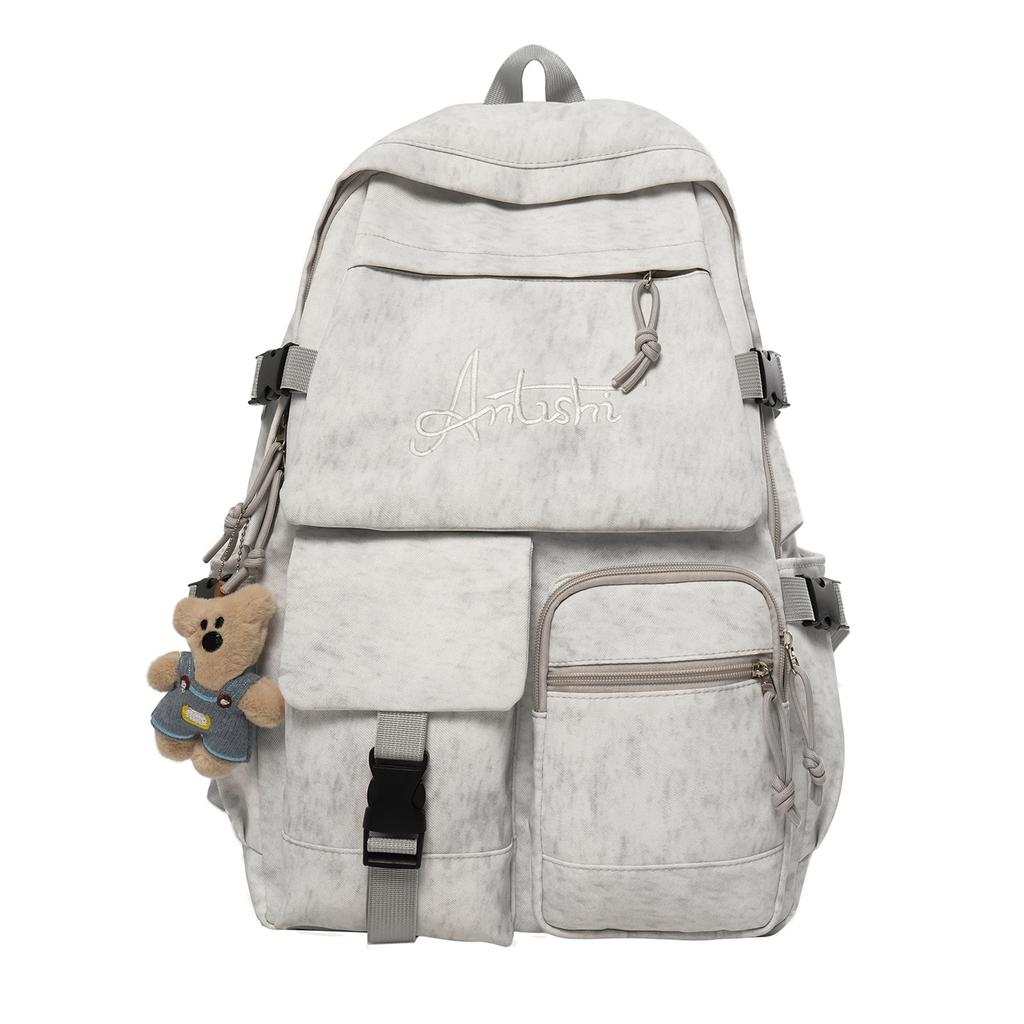 Schoolbag College Style High Value Versatile Commuter Casual Backpack New Backpack Multi-pocket Design Junior High School Student School Bag