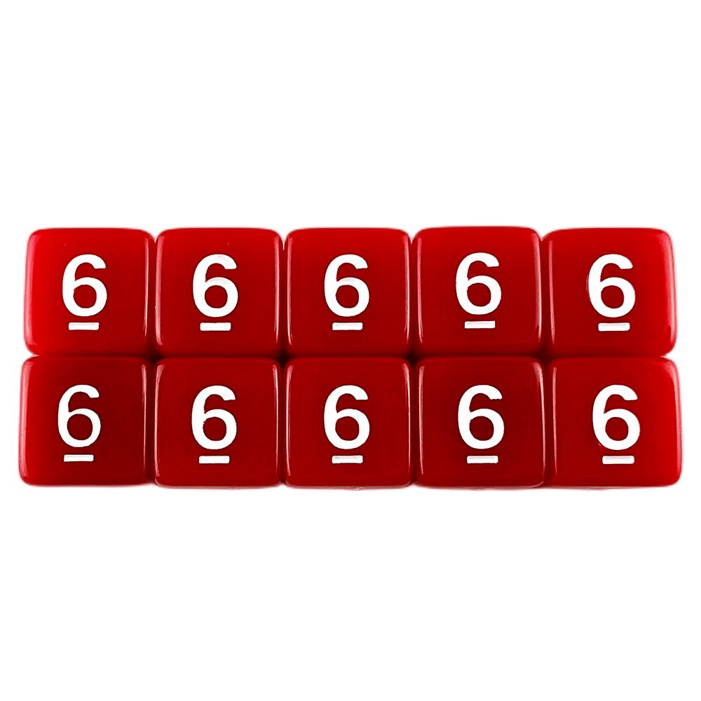 Polyhedral Dice 10pcs 6 Sided Dice Digital Dice for DND Role Playing Game Board Game Accessories