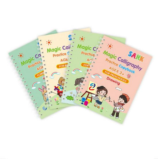 Multilingual Children s Magic Calligraphy Practice Sheets: English, French, German, Arabic, Spanish OPP bag