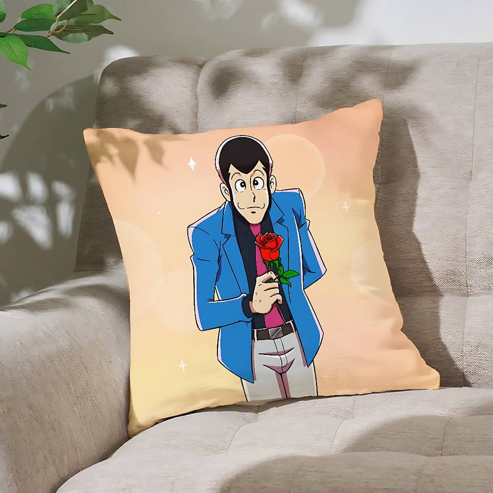 Anime L-Lupin The T-Third Pillow Case Cushion Cover Soft Cute Throw Pillow Case For Car Sofa Pillowcase Polyester With Zipper