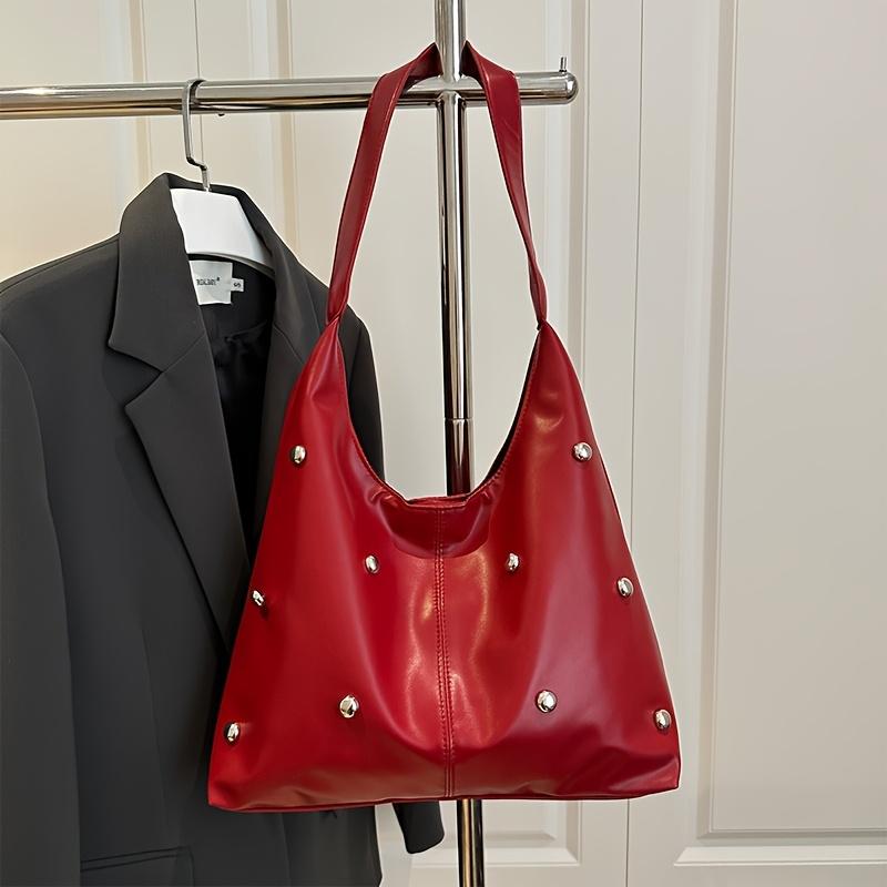Women's Fashion Rivet Shoulder Bag Tote Bag