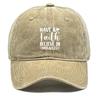 HAVE Faith" Print Adjustable Baseball Hat, Flat Cap Solid Color Casual Headwear Distressed Snapback Sun Hat
