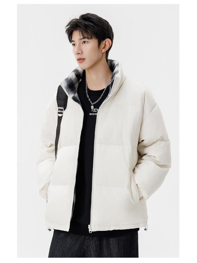 Men's Winter Double-Sided White Duck Down Jacket: Thick, Warm, and Ideal for Couples
