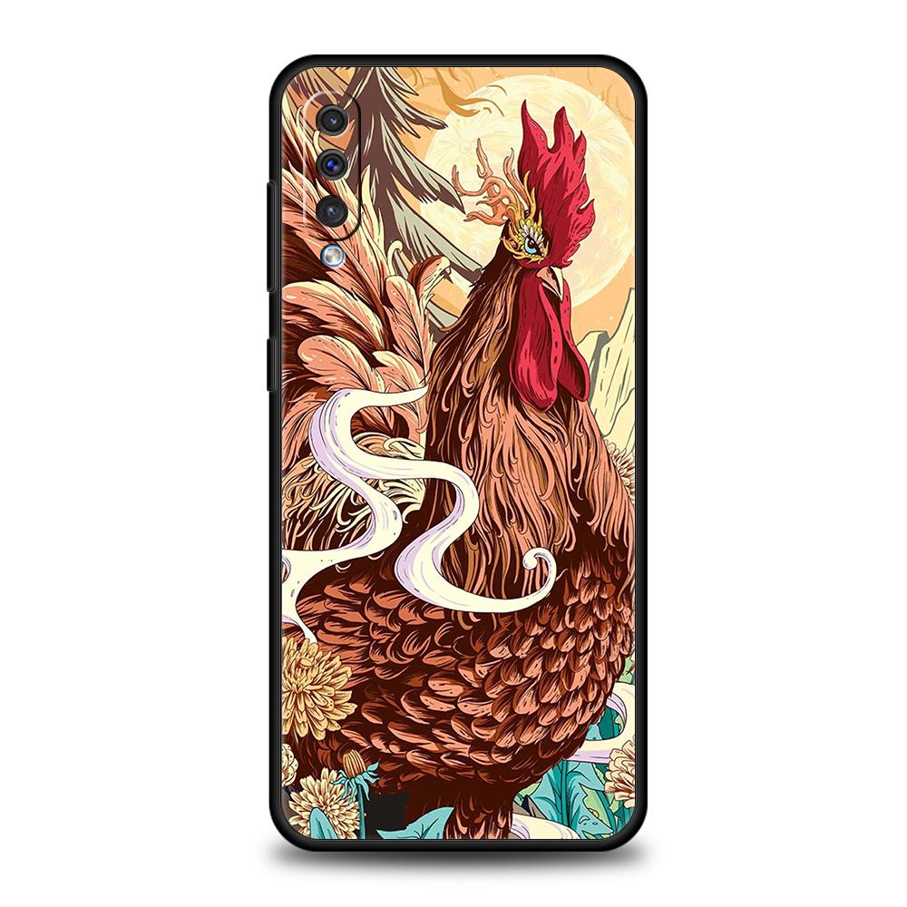 Cock Rooster Chicken Phone Case for Samsung Galaxy A24 A13 A53 A73 A33 A22 A12 A02 A03 A05 A70 A50 A10 A20 5G Soft TPU Shell Bag