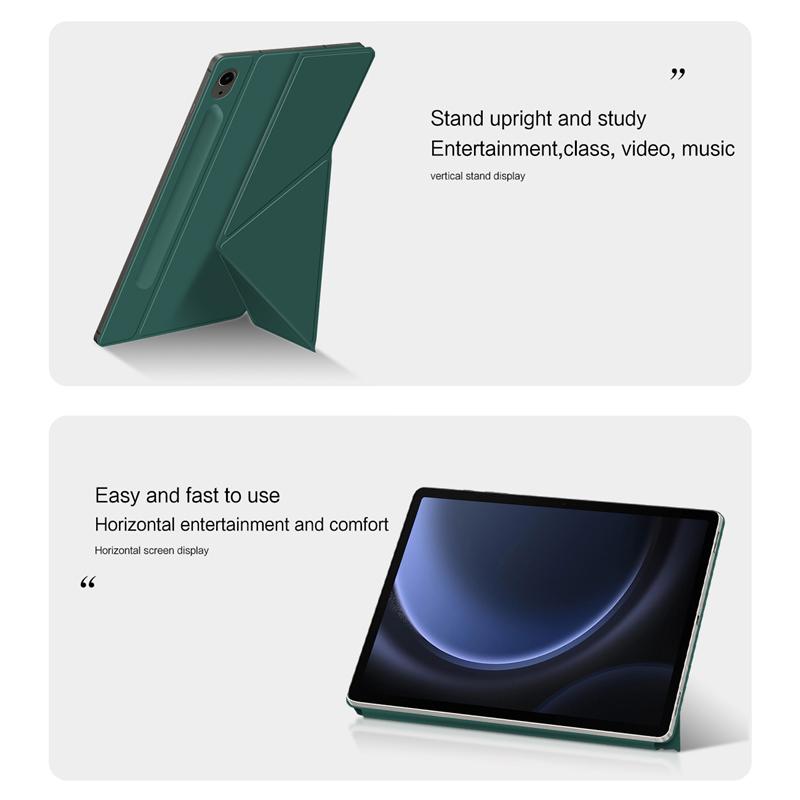 Für Samsung Galaxy Tab S10 FE/S10/S9 FE/S9 Hülle Magnetischer V-Faltständer Tablet-Hülle mit Auto Sleep/Wake