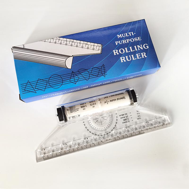 30cm Multifunctional Parallel Rolling Ruler for Drafting and Design