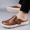 New Mens Monk Strap Half Slippers Driving Shoes Light-soled Belt Buckle Casual Mules Moccasins Breathable Loafers Zapatos Hombre