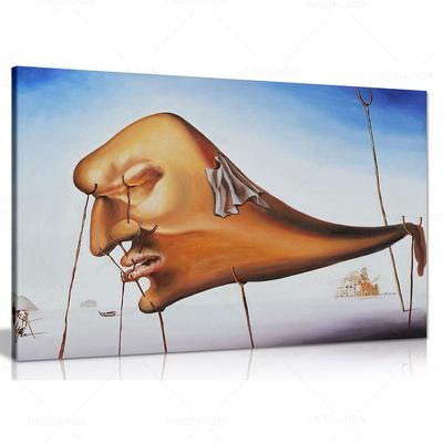 סלוודור דאלי שינה בד אמנות קיר אמנות תמונה פוסטר ציור מופשט לעיצוב הבית בסלון