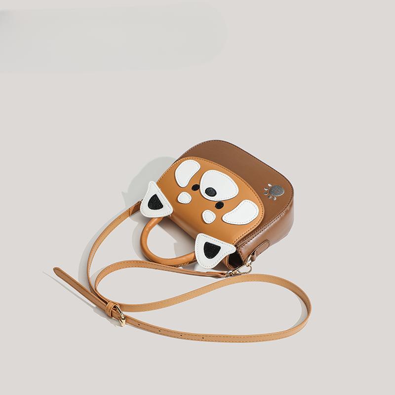Niche Design Cute PU Cartoon Saddle Bag Female Bag Animal Crossbody Bag Shoulder Handbag Bag