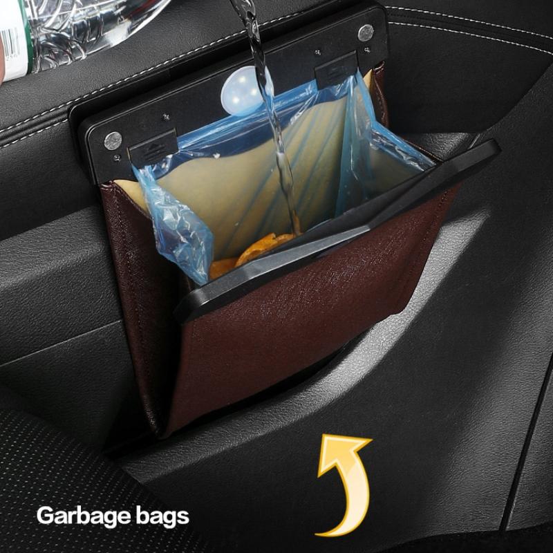 Can Foldable Storage Car Co-Pilot Trash Bag Car Storage And Finishing Supplies Car Trash Can Front-Row Hanging Trash