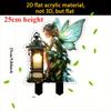 2D Flat, Angel Fairy Garden Plug - 2D Flat Decoration with Lanterns and Green Plants, 3mm Thick Decoration, Suitable for Flower Pots, Lawns, Gardens