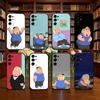 Cute Cartoon Fat Chris Phone Case For Samsung S25,S24,S21,S22,S23,S30,Ultra,S20,Plus,Fe,Lite,Note,10,Black Cover