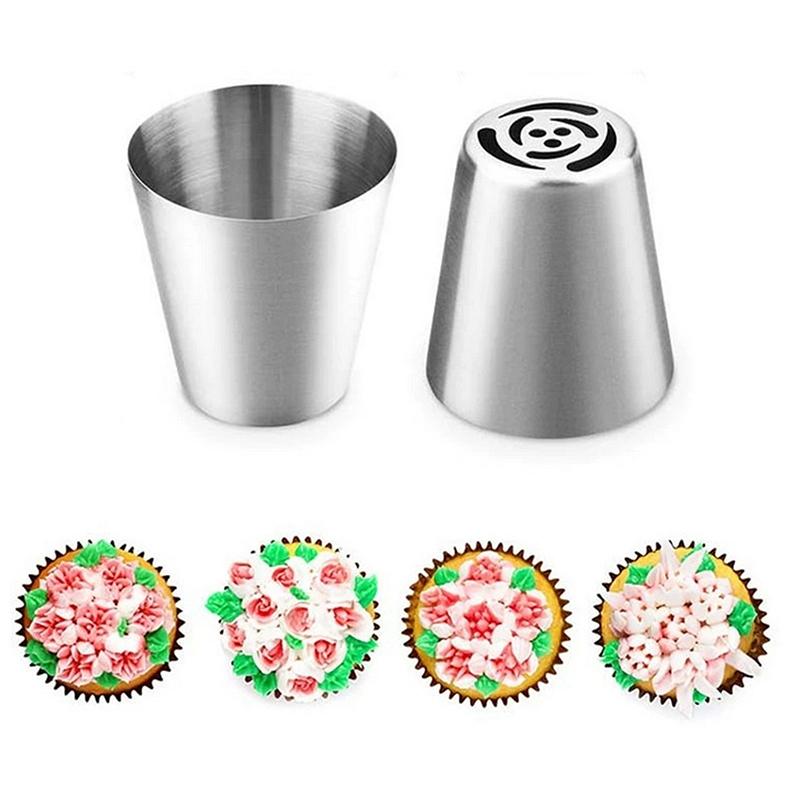 1 Pièce Acier Inoxydable Douilles à Pâtisserie Tulip Décoration Gâteau Cupcake Décorateur Rose