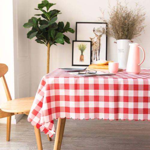 Jixin4you Tablecloth, Table Cover, New Year's, Dinner Table Cover, Quick-Drying, Washable, Stylish, Beautiful, Plaid, Rectangular, Suitable for Restau