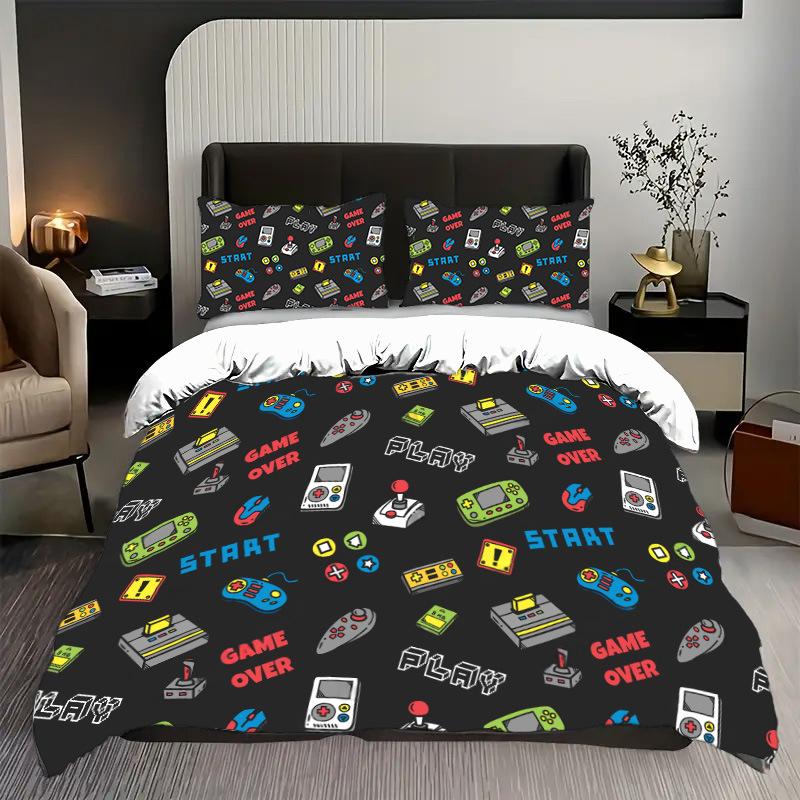 

Three-Piece Game Machine Quilt Cover 3D Digital Printing Bedding Kit Japan 135 * 200cm 50 * 80cm * 1 two-piece set