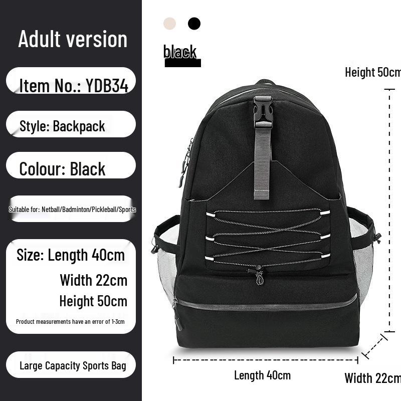 Large Cross-Border Tennis & Badminton Backpack: Holds 4 Rackets & Shoes