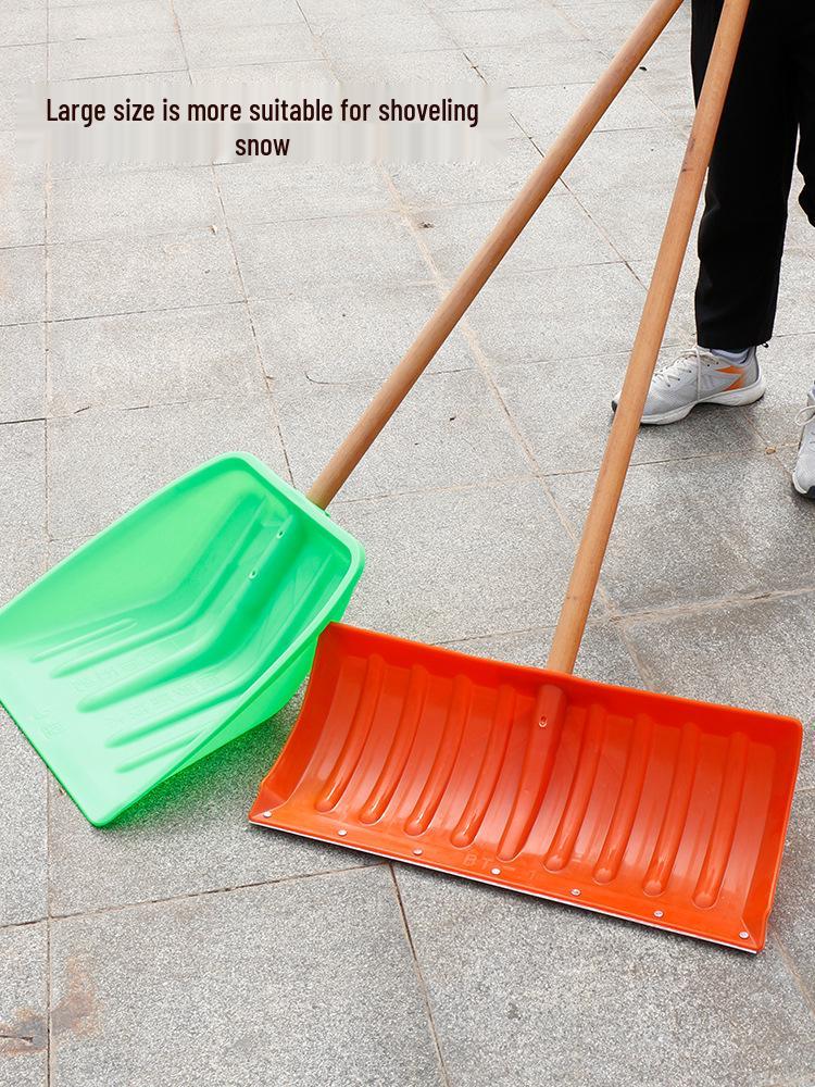 Large Thickened Tempered Plastic Shovel: Household Snow, Grain, and Garbage Shovel with Square and Flip Head.