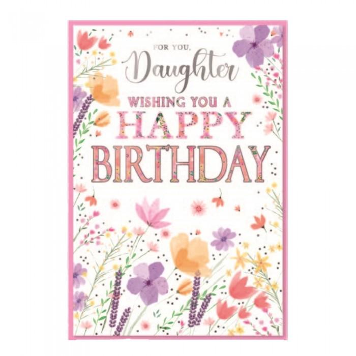 Simon Elvin For You Daughter Floral Happy Birthday Greetings Card (Pack of 6)