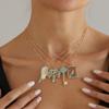 Accessories Tree of Life Turquoise Embellished Necklace Ins Vintage Style Hollow Design Clavicle Fine Chain
