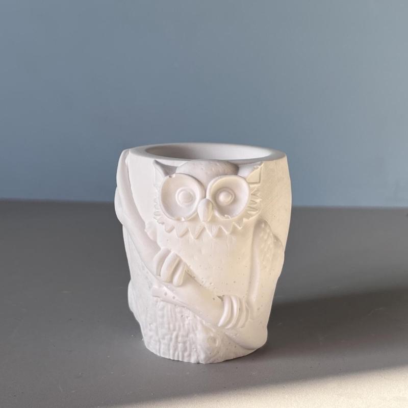 Owl Inspired Silicone Mold For Flower Pots Containers And DIY Projects Food Grade Flexible Material Pencil Holder Mold