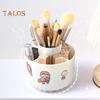 Makeup Brush Holder Cosmetic Storage Box 360-Degree Rotatable 5 Slot Design Large Capacity Pencil Case Desktop Organizer