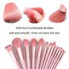First Beauty 13 Pcs Pink Beauty Makeup Brush Set with Blender Sponges Box & Cleaning Tools + Blush Brush & 6 Pcs powder puff | Professional Soft Sy