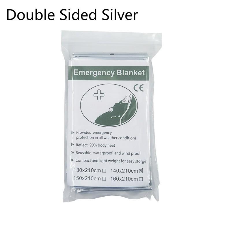 Gold/Silver Emergency And Survival Foil Thermal Space Blanket Camping Blankets For Outdoors Hiking Marathons All Weather Conditi