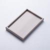 Natural Wood Grain Marble Tray Jewelry Cosmetics Display Rectangular Stone Organizer With Metal Handle