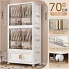 Foldable plastic storage box simple wardrobe for home bedroom closet toy storage cabinet no installation required