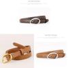True Leather Womens Belt With Geometric Buckle For Casual Jeans Styling