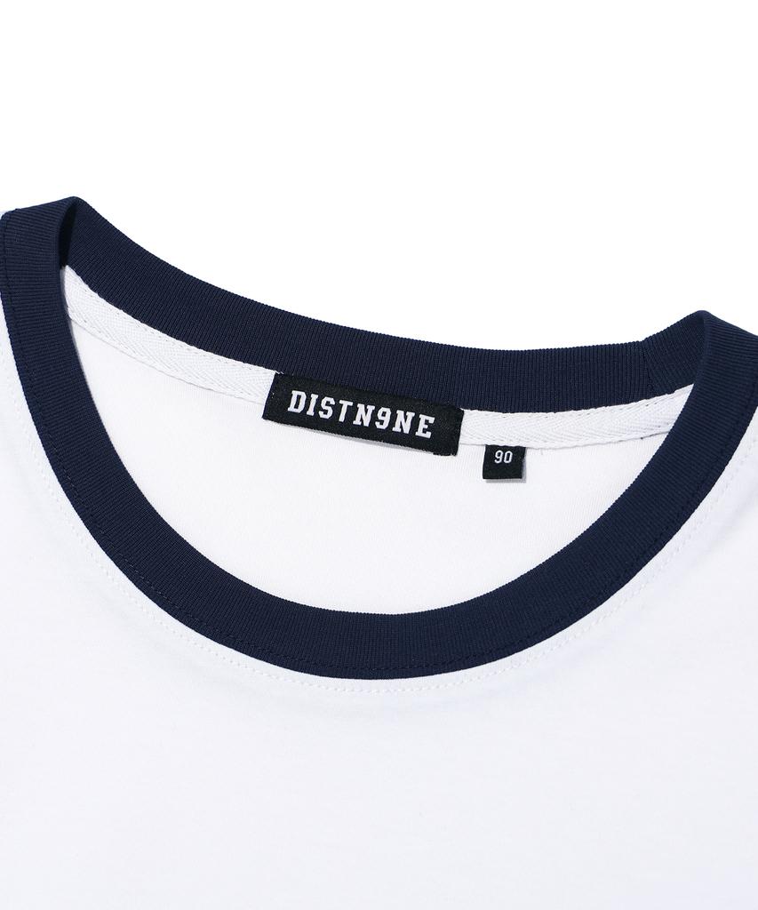 DISTN9NE Slim Fit Retroflow Ringer Short Sleeve T-Shirt White (Lp2Tf266-002)