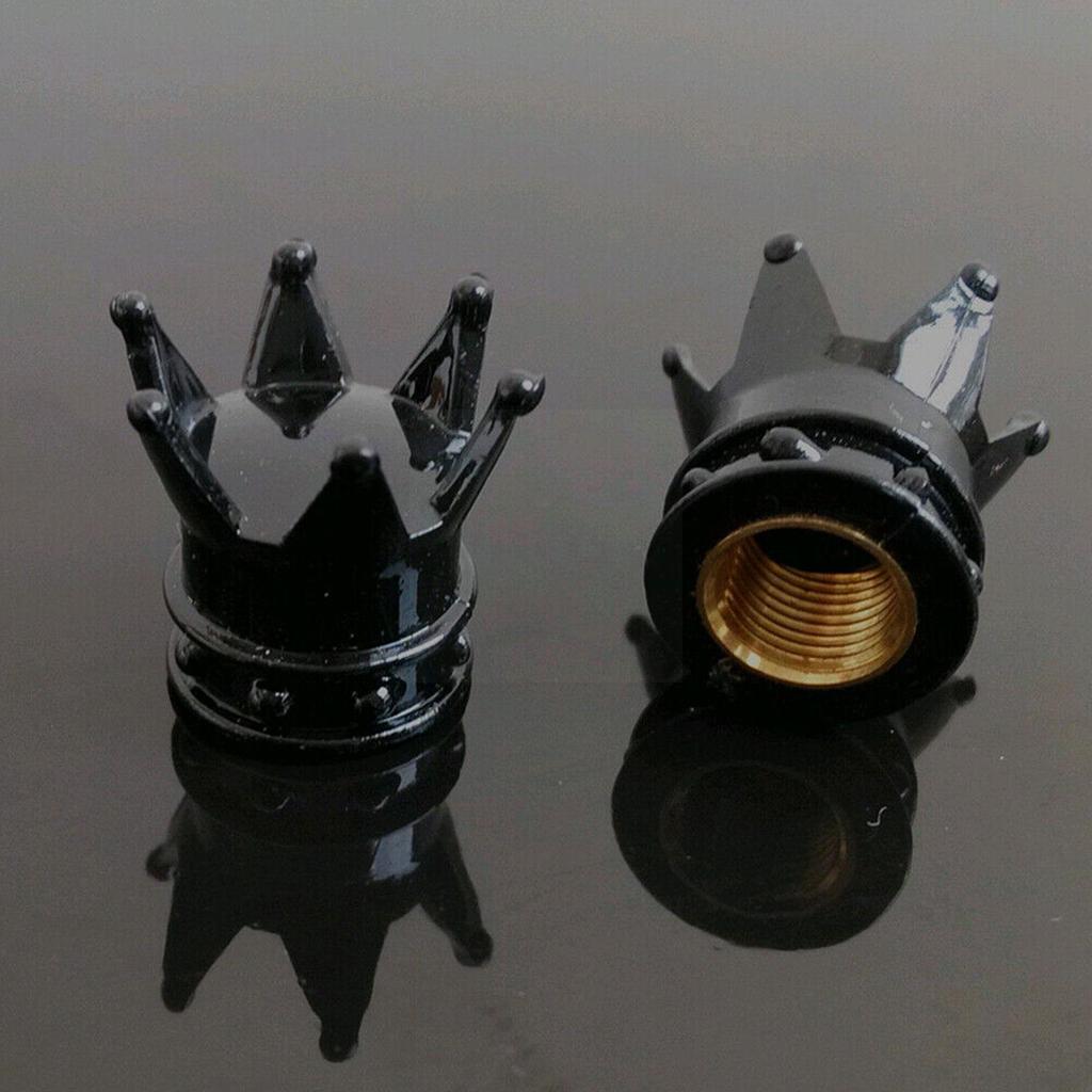 Wheel Tire Valve Caps Cover Silver Crown BLACK Diamond Dust Motorcycle Truck Bicycle Air Tyre Cover Q6H1 Stem Caps Car Valv P9S0
