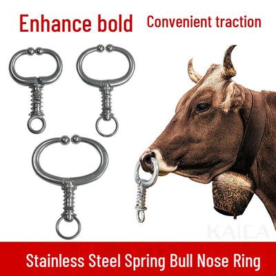 Stainless Steel Bull Nose Pliers for Cattle, Large Size, Punch-Free Spring Type Traction Tool