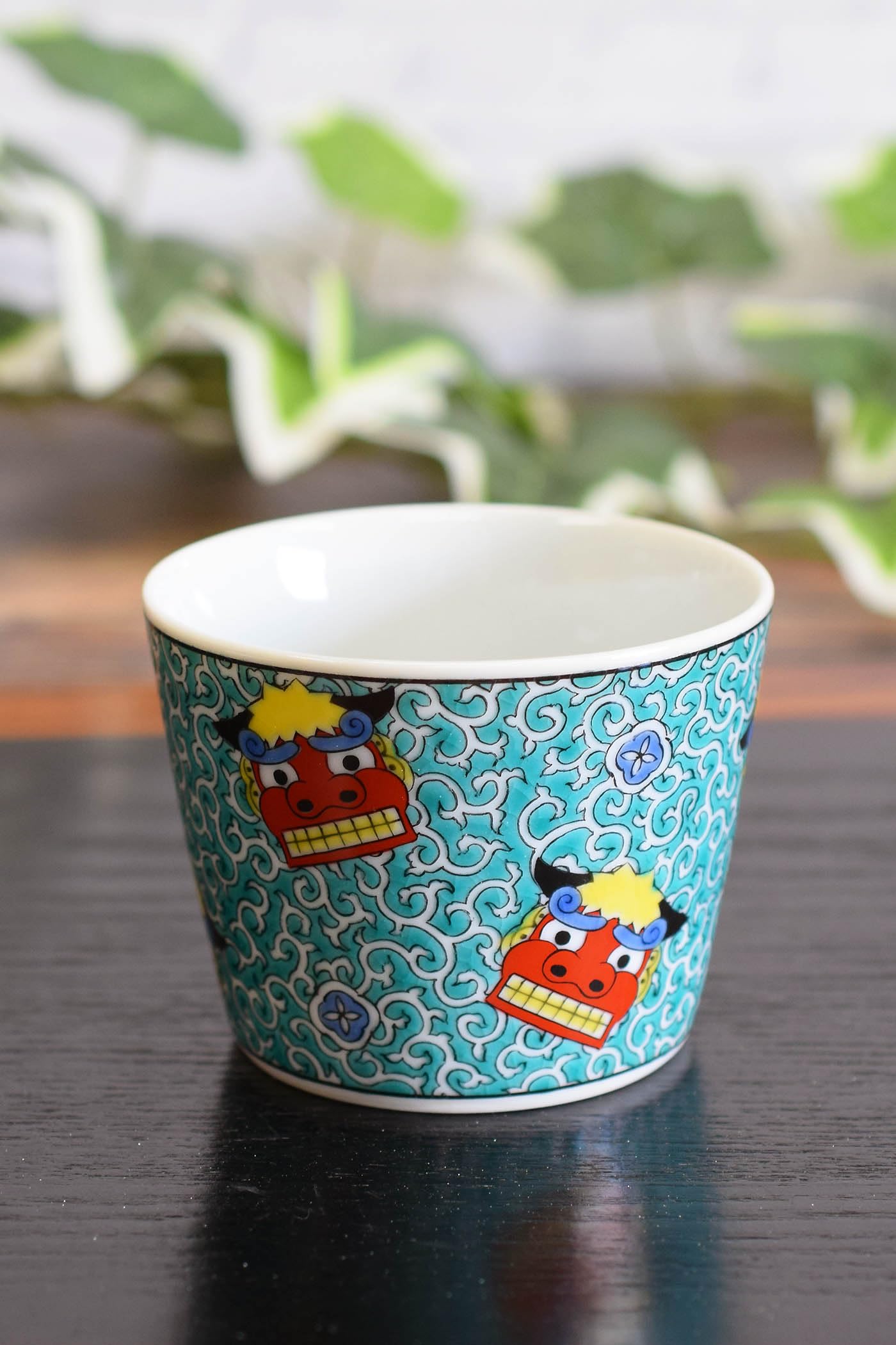 

Waza no Kura Stylish Kutani Ware Soba Choko (Soba Cup) with Lion Dance Design, High-Quality Ceramic, Made in Japan
