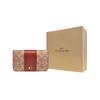Coach Card Case Slim Long Fashion Classic Coated Canvas With Leather Wallet Women Wallet Brown Yellow Rust C5870-B4NQ4