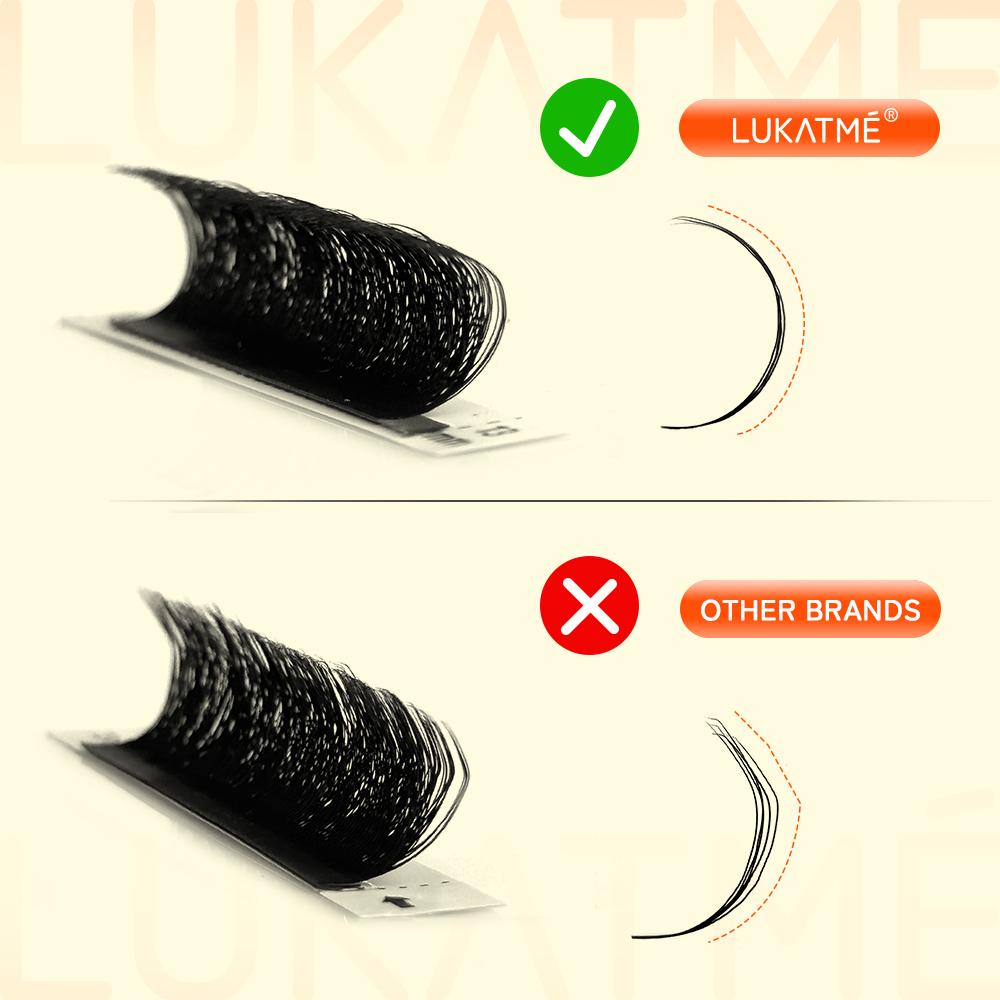 LUKATME 5D W Eyelash Extensions C/D/M Curl 6mm 7mm 8-15mm Foxy W Shaped 5D Fans False Lashes Mega Volume 5D Eyelashes for Makeup