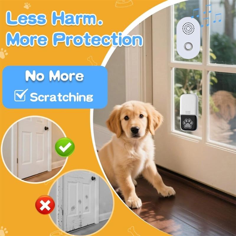 Smarted Pet Wireless Doorbell Plugs Loud Sound Strong Signal Penetration Potty Training Dog Doorbell For Home Office