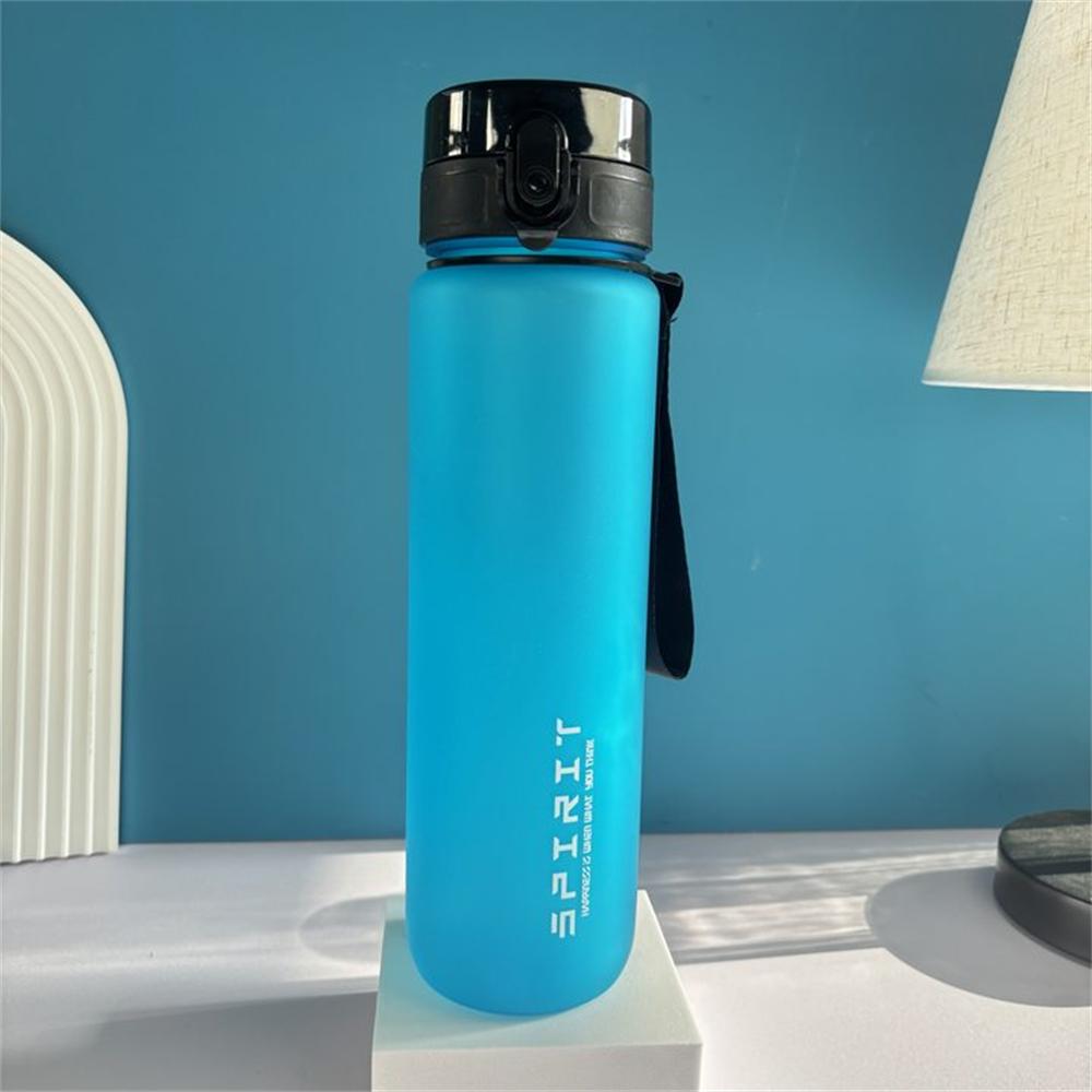 BPA-Free Matte Water Bottle with Leak-Proof Pop-Up Lid & Carry Strap - Portable for Outdoor, Sports, Hiking синий