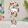 Women Plus Size White Halloween Ghost Printed Round Neck Long Sleeve Cuffed Two Piece Pants Set With Pockets