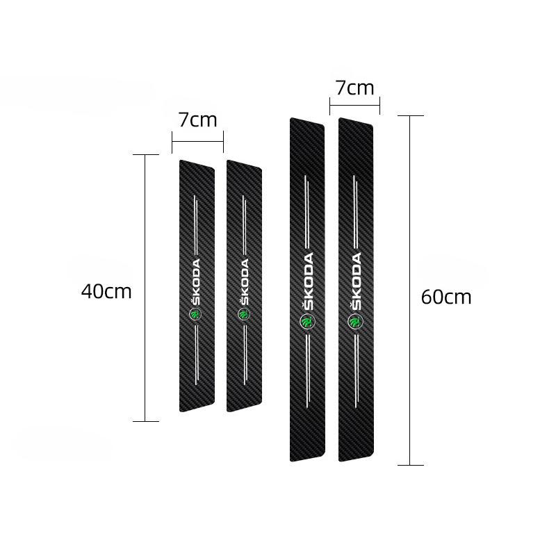 4Pcs Car Threshold Strips Anti-dirty Anti Scratch Protective Stickers For Skoda Octavia Superb Rapid Kodiaq Karoq Fabia Kamiq RS fsjn24