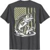 Fishing Camo Bass Fish American Flag Boy Men Fisherman Gift T-Shirt