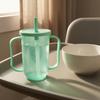 Handled Nursing Cup FoodGrade Straw Translucent Infant Drinkware for Infants, Young Children,