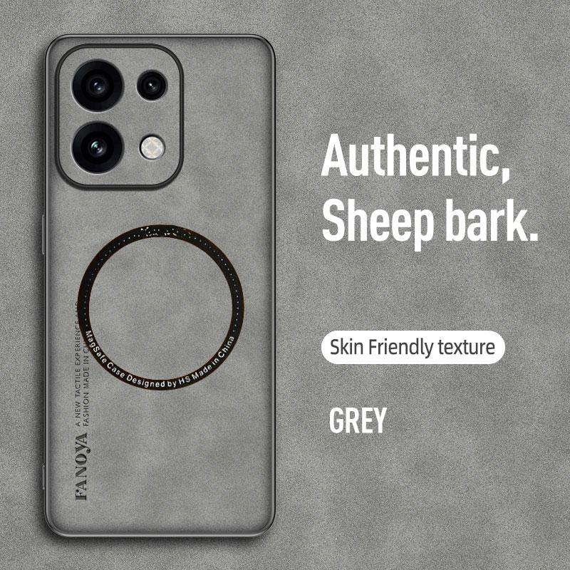 Cases For OPPO Reno 16 16Pro 16F Sheepskin Leather Shockproof Case For OPPO Reno 16 Pro 16 FS Magnetic Wireless Charging Cover