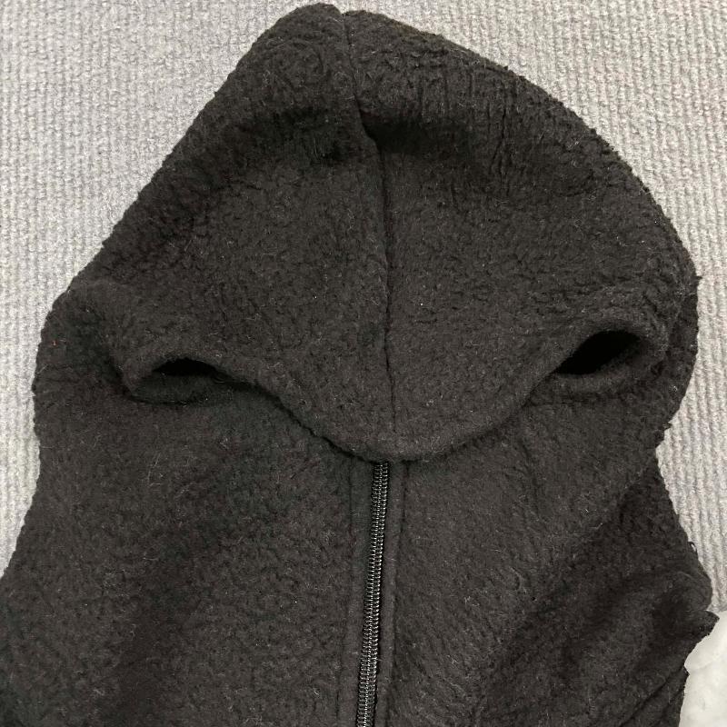 European and American color blocking personalized high street zipper plush hoodie