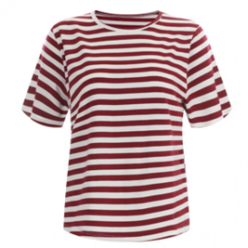 Shop Women S STriped Round Neck T ShirT Dai wSh 12084 Navy