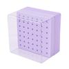 49 Holes Nail Drill Bits Holder Nail Polish Head Storage Box with Clear Dust Lid for Salon Home Purple