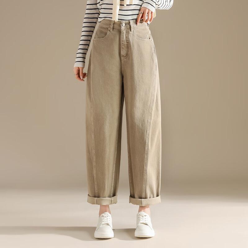 

RAIN.CUN Женские джинсы-гаремы цвета хаки свободного кроя 29